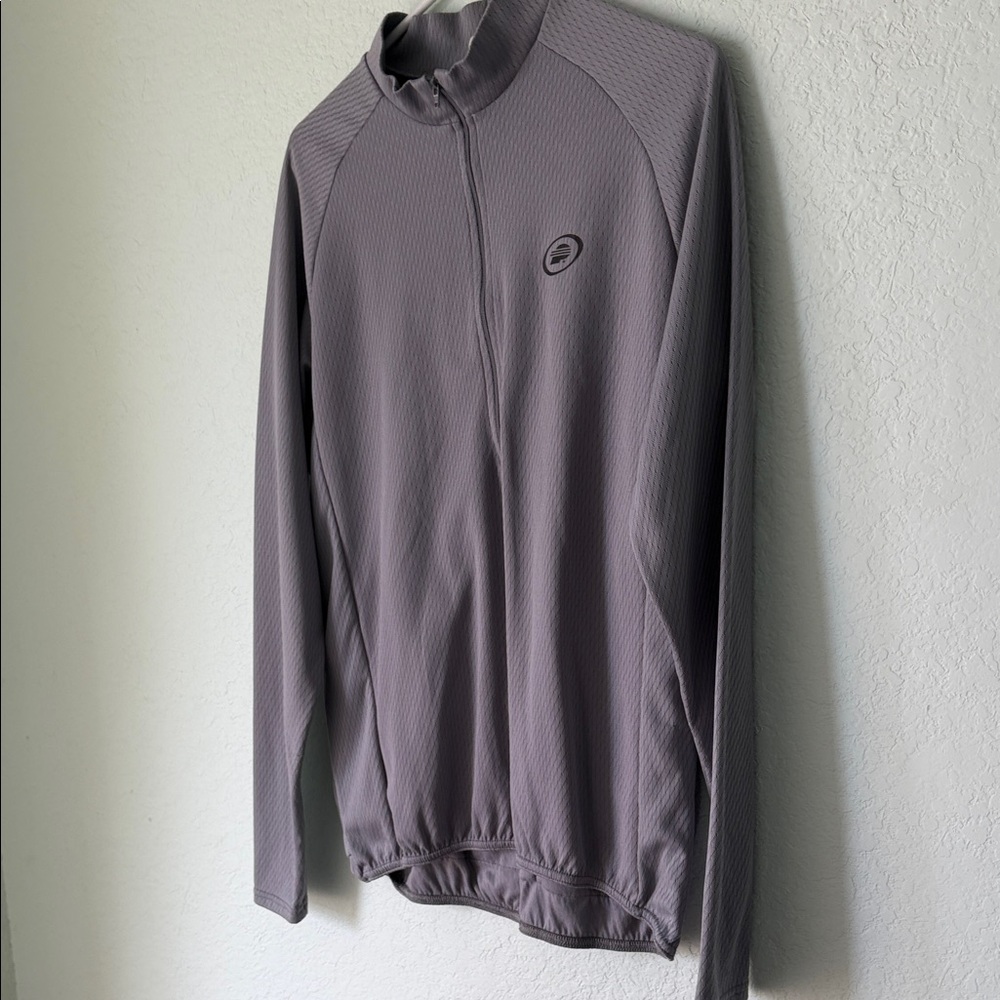 PerformanceBike Light Gray Quarter-Zip Athletic Pullover - Picture 3 of 6